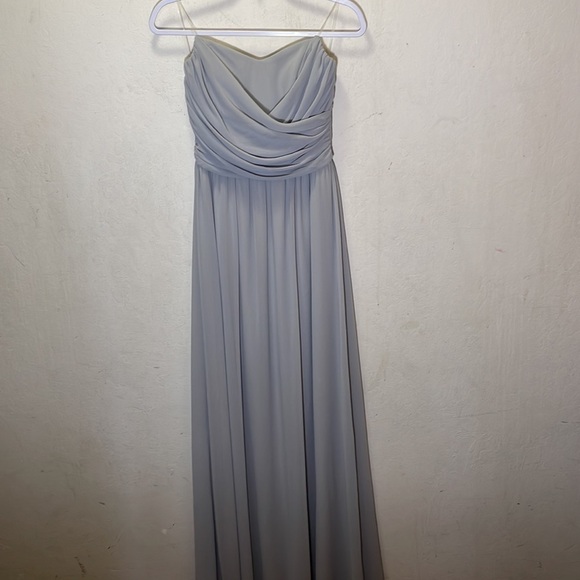 Lulu’s All Afloat Light Grey Strapless Maxi Dress Size Medium - Picture 8 of 11